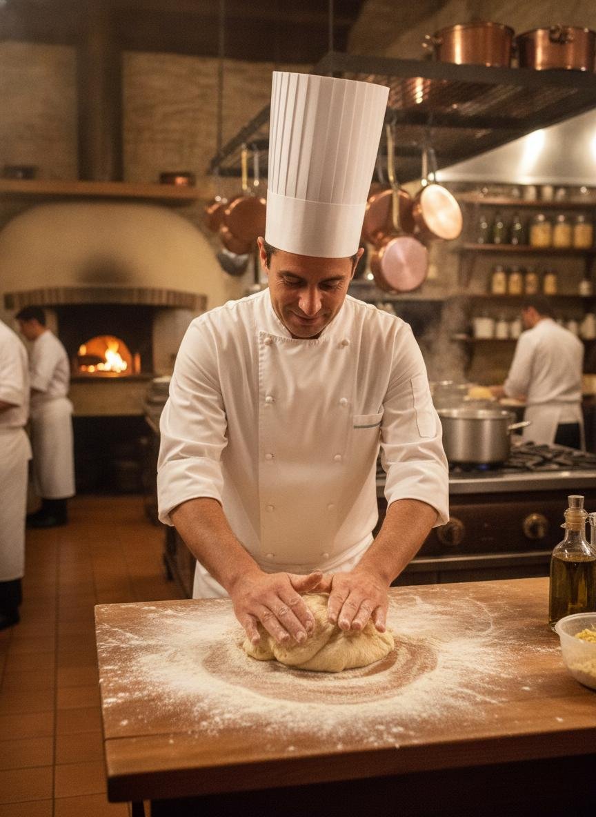 Chef al lavoro in cucina