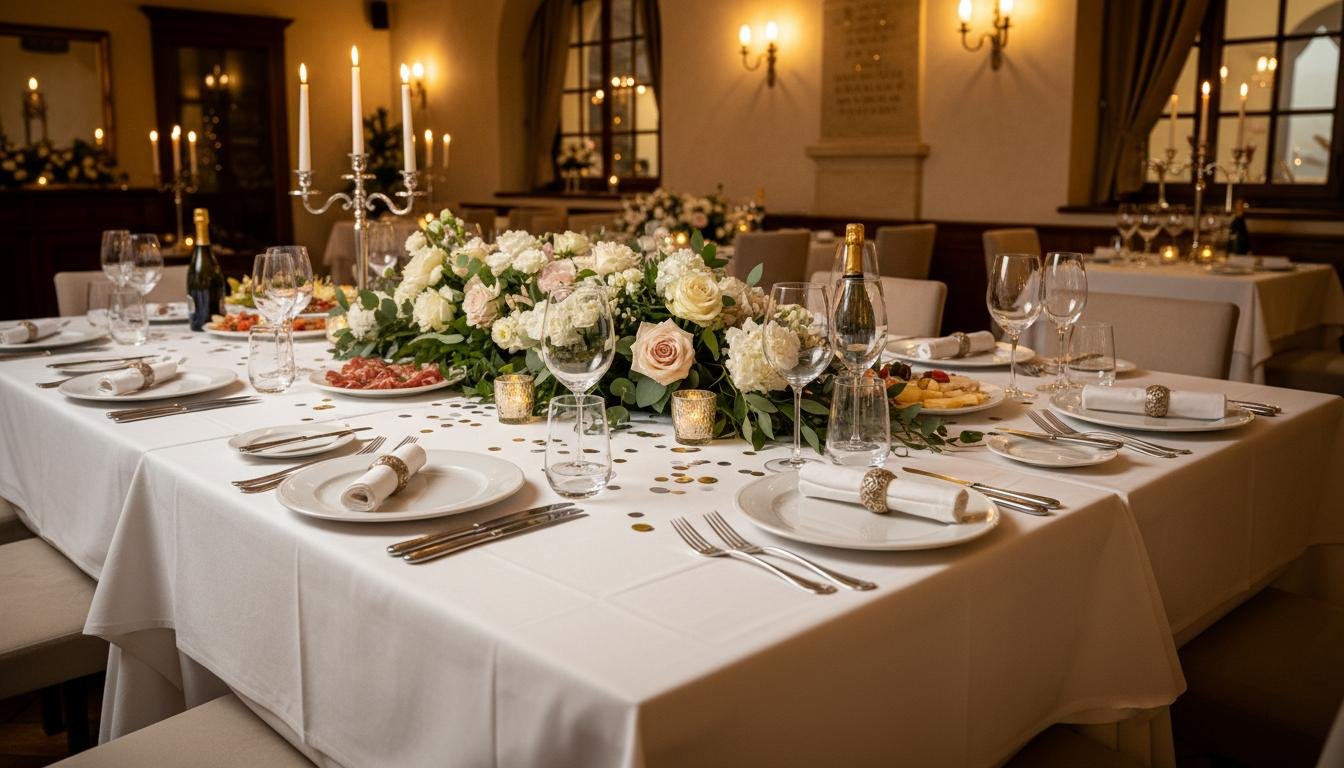 Tavola apparecchiata per evento